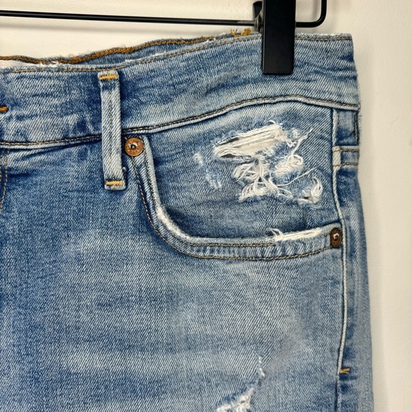 AGOLDE Sophie Crop Jean Chewed Hem & Waistband Size 30 Distressed Destroyed - Picture 4 of 14